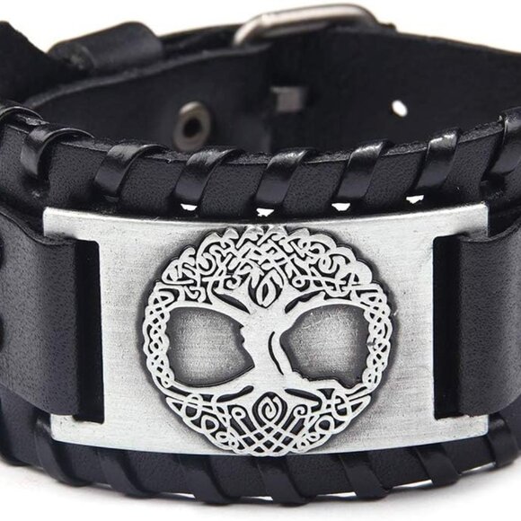 Viking Bracelet Tree of Life - Nordic Bracelet with Yggdrasil Amulet - Pagan Jew - Picture 1 of 6